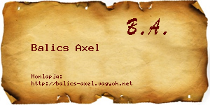 Balics Axel névjegykártya